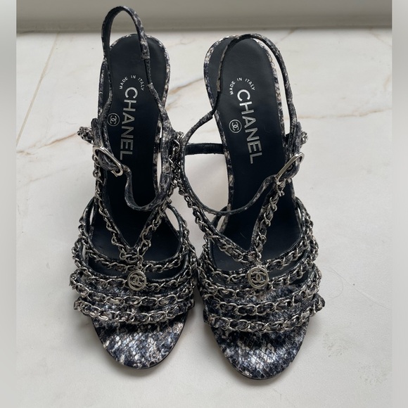 CHANEL Shoes - CHANEL Python Chain Sandals